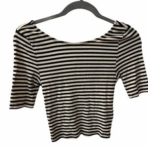 Forever 21 stripe crop top with scoop back